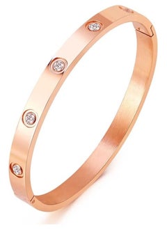 MMG Love Bracelet Bangle for Women Gilrs with Cubic Zirconia Stones Stainless Steel Hinged Jewelry with Crystal Oval Bracelet Best Gifts for Love with Valentine's Day Birthday  - Image 1