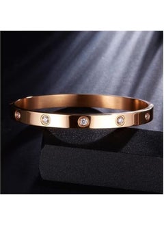 MMG Love Bracelet Bangle for Women Gilrs with Cubic Zirconia Stones Stainless Steel Hinged Jewelry with Crystal Oval Bracelet Best Gifts for Love with Valentine's Day Birthday  - Image 2