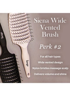 L'ANGE HAIR Ange Hair Siena Wide Curved Vented Hair Brush ; Detangle With Nylon Bristles Best For Tangles And Knots Ideal Men Women Brushes Airflow Blush  - Image 5