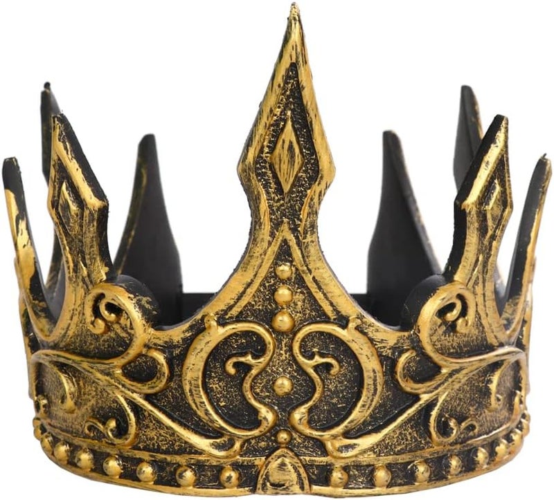 Liatunou Regal King's Crown,Adjustable Royal Crown Prince Tiara,Medieval King Costume Accessories for Adult - Image 1
