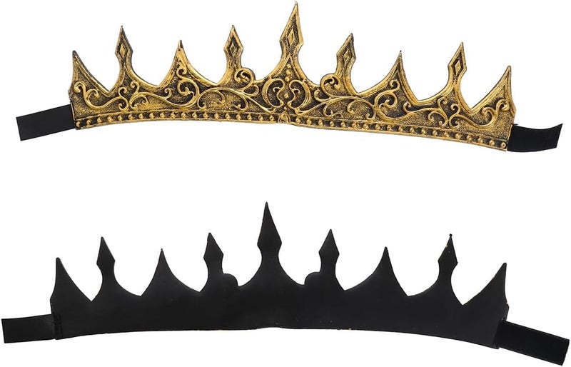 Liatunou Regal King's Crown,Adjustable Royal Crown Prince Tiara,Medieval King Costume Accessories for Adult - Image 4