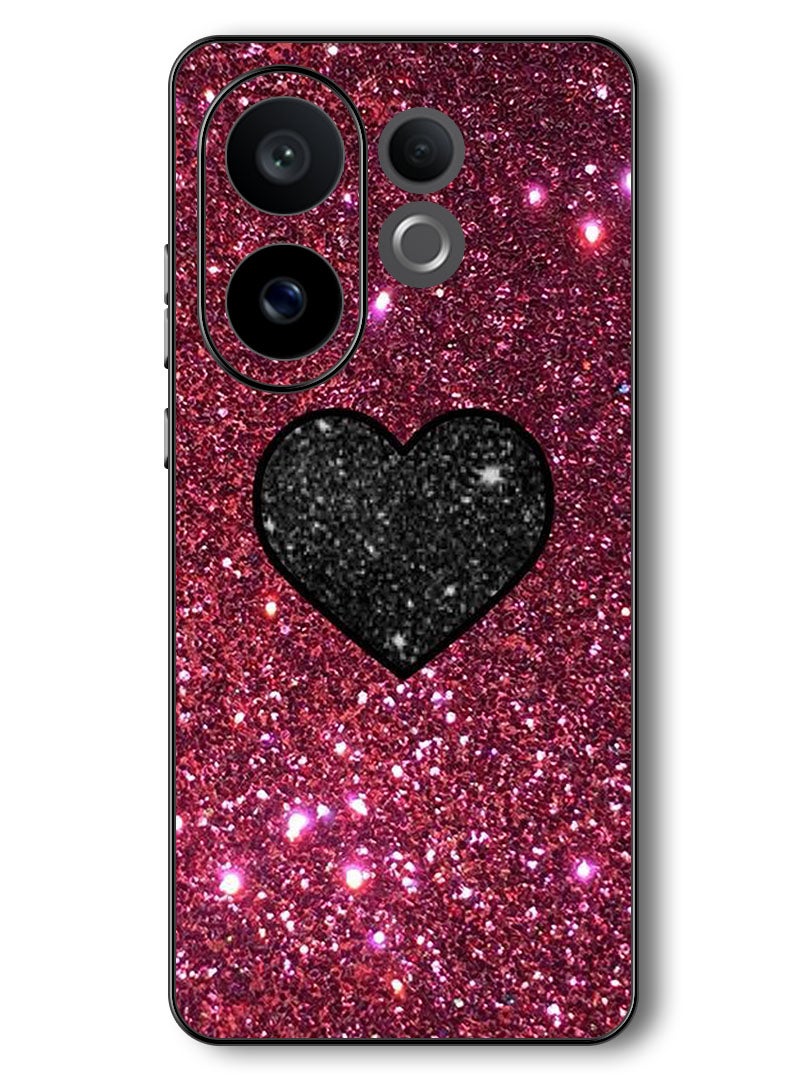Theodor Case Compatible with Vivo V60 6.77 Inch Protection Shockproof Bumper Cover Black Heart - Image 1