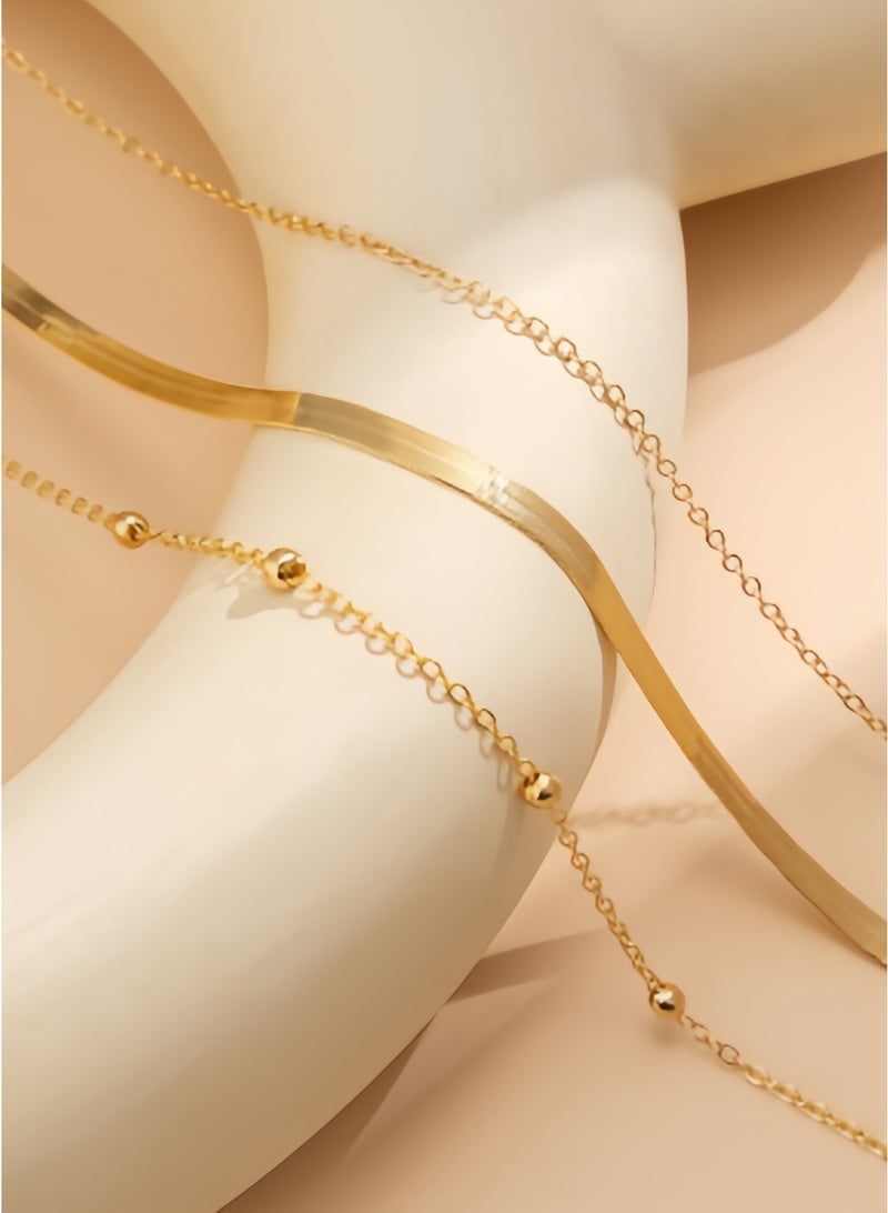 Beach Waist Chain 18K Gold Plated Waist Chain Summer Waist Decoration Adjustable Layered Waist Chain Suitable for Girls, Women, Birthday, Party, Graduation Ceremony Gift  - Image 3