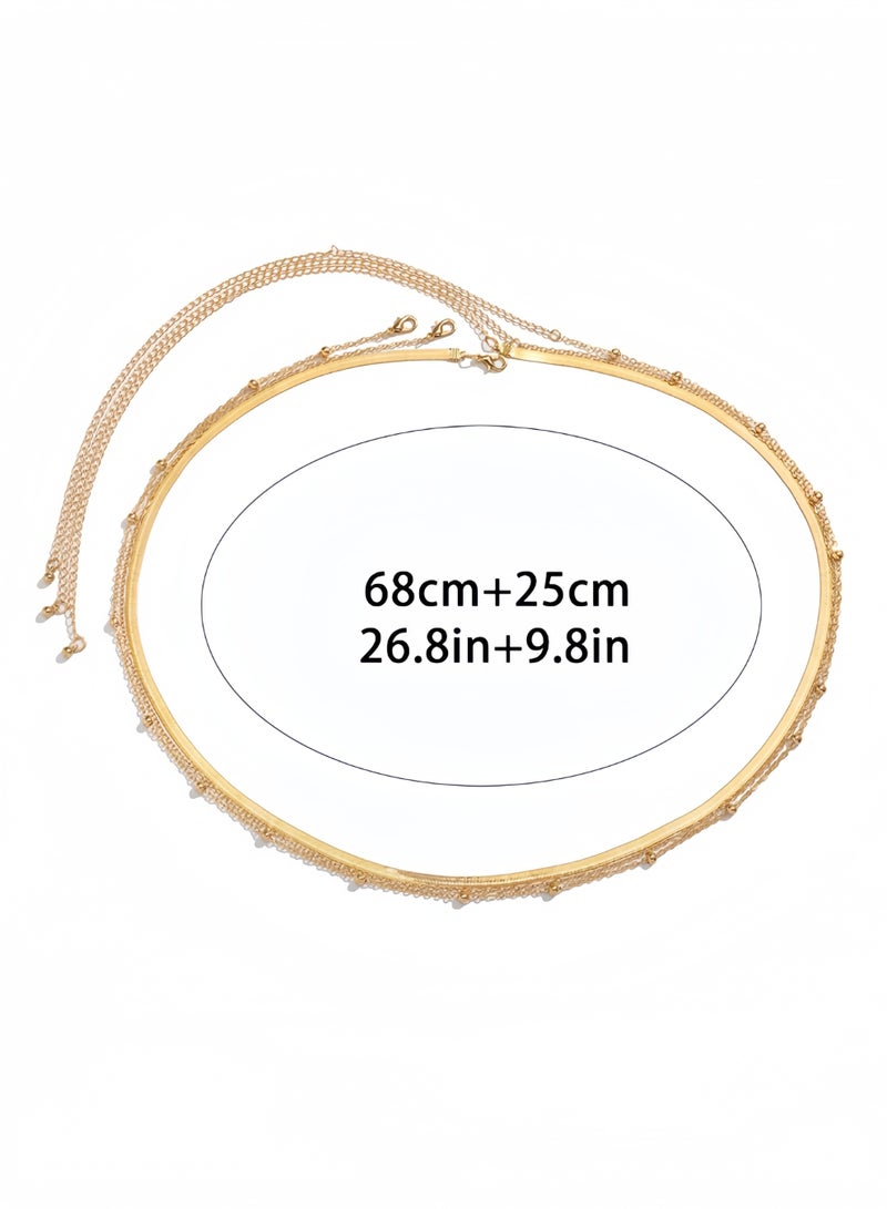 Beach Waist Chain 18K Gold Plated Waist Chain Summer Waist Decoration Adjustable Layered Waist Chain Suitable for Girls, Women, Birthday, Party, Graduation Ceremony Gift  - Image 5