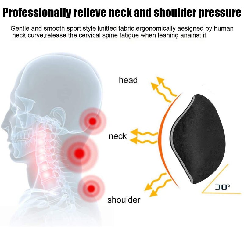 Newgam Car Pillow - Car Neck Pillow for Neck Pain Relief and Cervical Support,Car Seat Neck Pillow with 100% Pure Memory Foam and Washable Cover,Car Headrest Pillow Black - Image 4