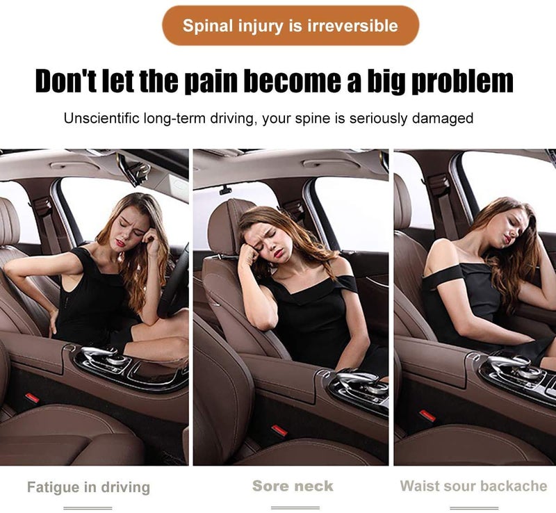 Newgam Car Pillow - Car Neck Pillow for Neck Pain Relief and Cervical Support,Car Seat Neck Pillow with 100% Pure Memory Foam and Washable Cover,Car Headrest Pillow Black - Image 3