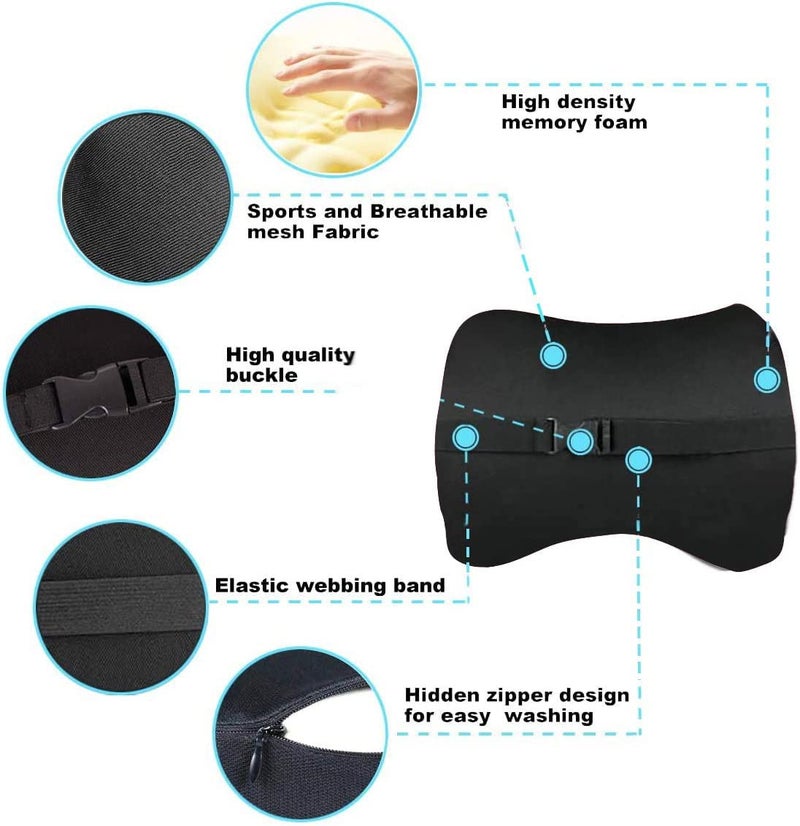 Newgam Car Pillow - Car Neck Pillow for Neck Pain Relief and Cervical Support,Car Seat Neck Pillow with 100% Pure Memory Foam and Washable Cover,Car Headrest Pillow Black - Image 5