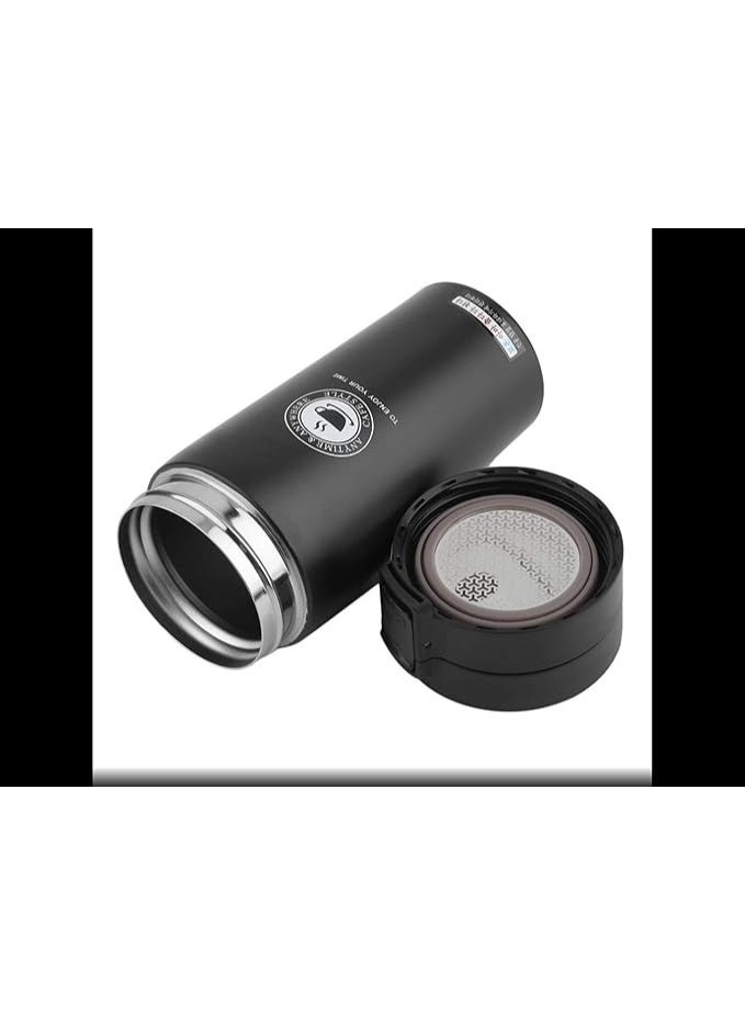 Desselan Vacuum Coffee Mug 350ML – Travel Thermal Cup with Leak-Proof Lid, Wide Mouth Stainless Steel Tumbler (Black) - Image 2