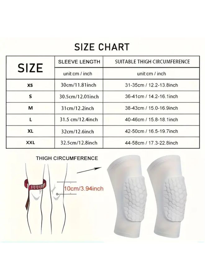 2 Pairs Unisex Short Lycra Knee Pads Sports Honeycomb Lightweight Breathable Knee Support For Basketball Football Volleyball Badminton Running Black Size S - Image 4