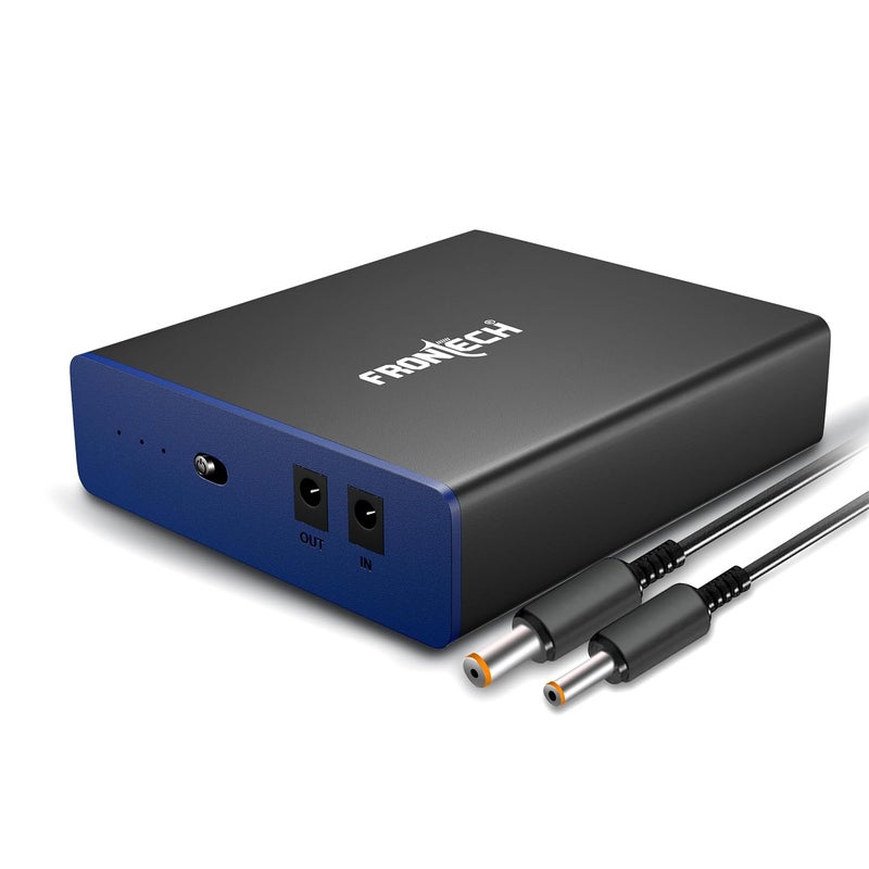FRONTECH بطارية احتياطية صغيرة UPS – 2×2200 مللي أمبير (4400 مللي أمبير)، جهد 12 فولت DC منظم، حماية مدمجة من الارتفاعات، حتى 3.5 ساعات احتياطي للموجهات، كاميرات CCTV وصناديق الاستقبال (UPS-0022) - Image 1