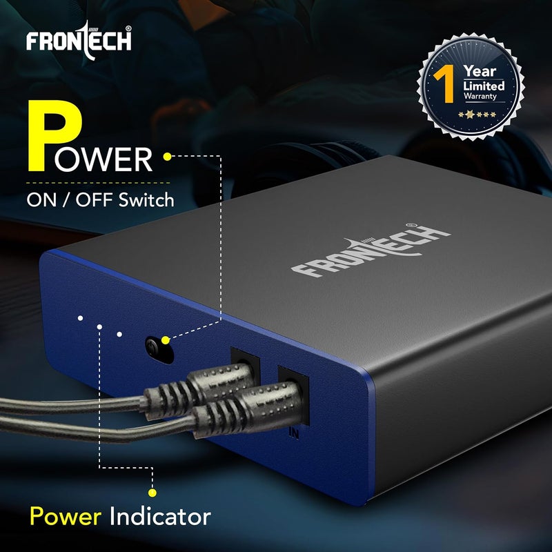 FRONTECH بطارية احتياطية صغيرة UPS – 2×2200 مللي أمبير (4400 مللي أمبير)، جهد 12 فولت DC منظم، حماية مدمجة من الارتفاعات، حتى 3.5 ساعات احتياطي للموجهات، كاميرات CCTV وصناديق الاستقبال (UPS-0022) - Image 5