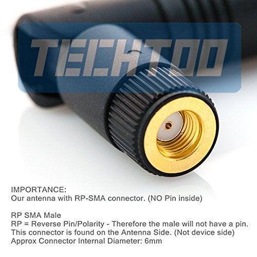 TECHTOO 9dBi Omni WiFi Antenna with RP-SMA Connector for Wireless Network Router/USB Adapter/PCI PCIe Cards/IP Camera/Wireless Range Extender(2-Pack) - Image 3