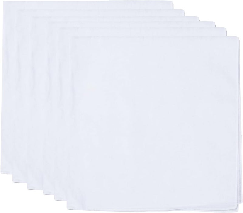 RJMBMUP White Bandana for Tie Dye Party Supplies Plain Solid Cotton Large Headband Head Wrap Handkerchiefs - Image 1