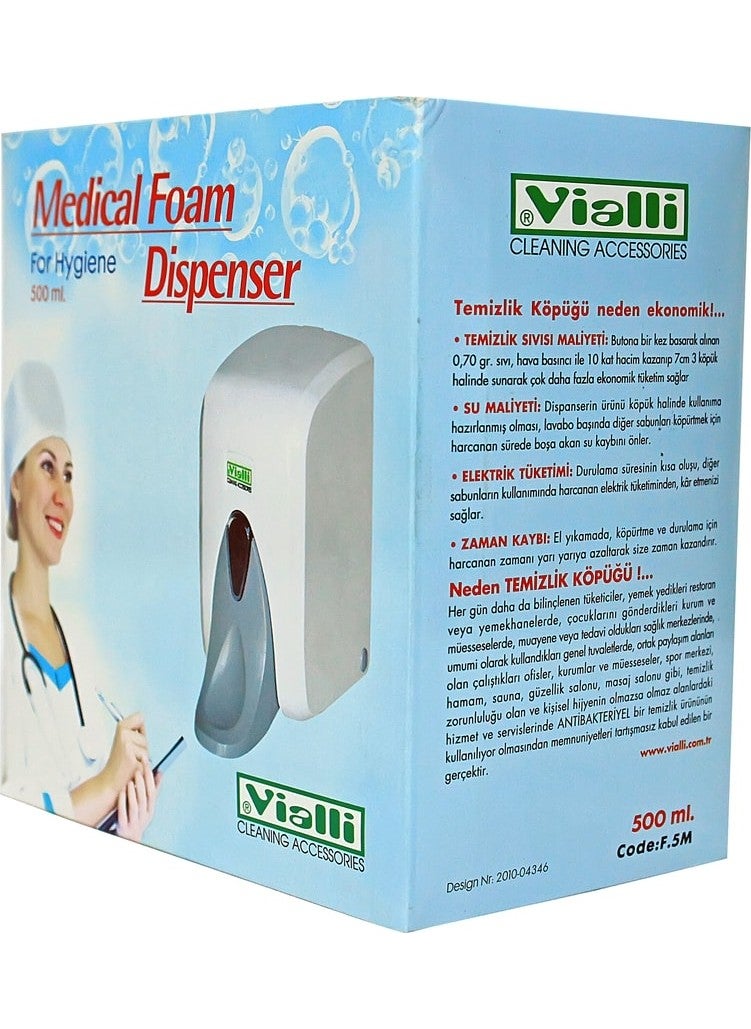 Vialli Medical Foam Soap Dispenser 500 ml White F5M  - Image 4