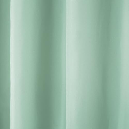 TOWN & COUNTRY BASICS Cabana Solid Heavyweight Indoor Outdoor Curtains, Light Filtering Opacity with Grommet Top, Water Repellent, 2-Pack Set, 54"x96", Seafoam - Image 4