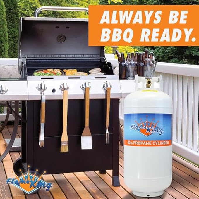 YSN401 40 POUND STEEL PROPANE TANK CYLINDER WITH OVERFLOW PROTECTION DEVICE VALVE, WHITE - Image 3