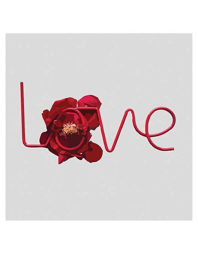 RYN Love Themed Wall Art Grey/Red 30x30cm - Image 2