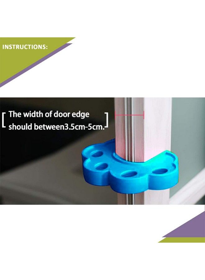 Safe-O-Kid Safe O Kid Pack Of 4 Fit All Sleek Design Strong Silicone Door Stopper Blue - Image 5