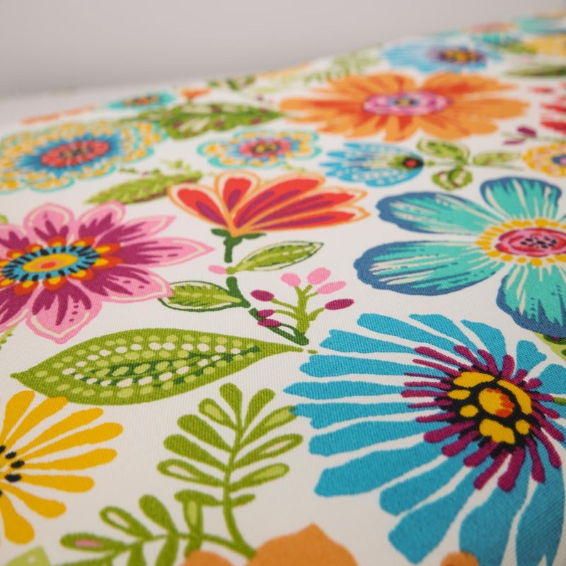 Pillow Perfect Bright Floral Indoor/Outdoor Tufted Wicker Chair Pad with Ties, 15.5" x 16", 2 Count, Blue/Purple Gregoire - Image 3