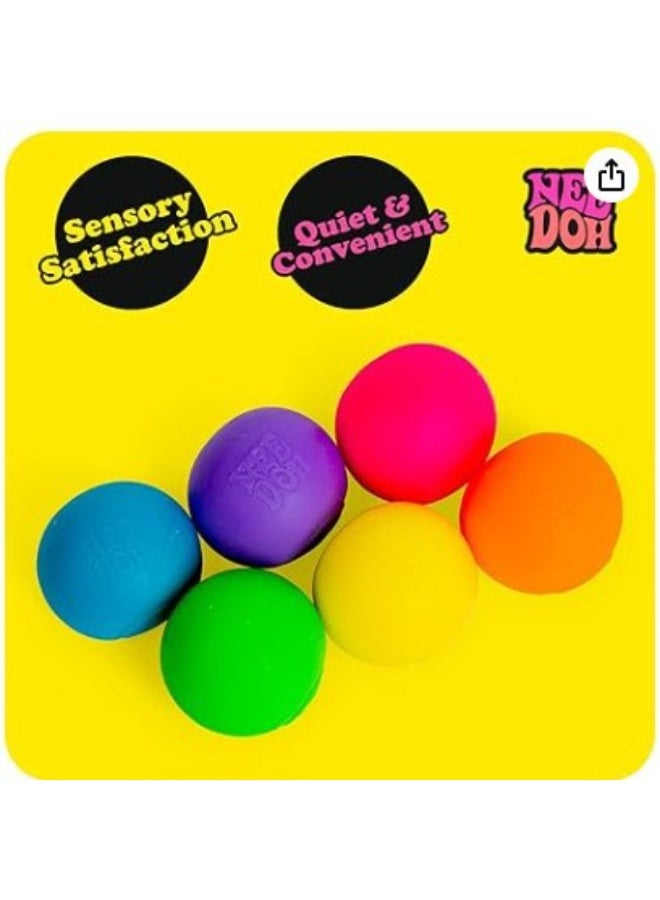Needoh Rainbow Stress Balls - 6 Pack Squishy Fidget Toys, Sensory Stress Relief Balls for Kids & Adults, Colorful Groovy Globes for Anxiety & Focus - Image 3