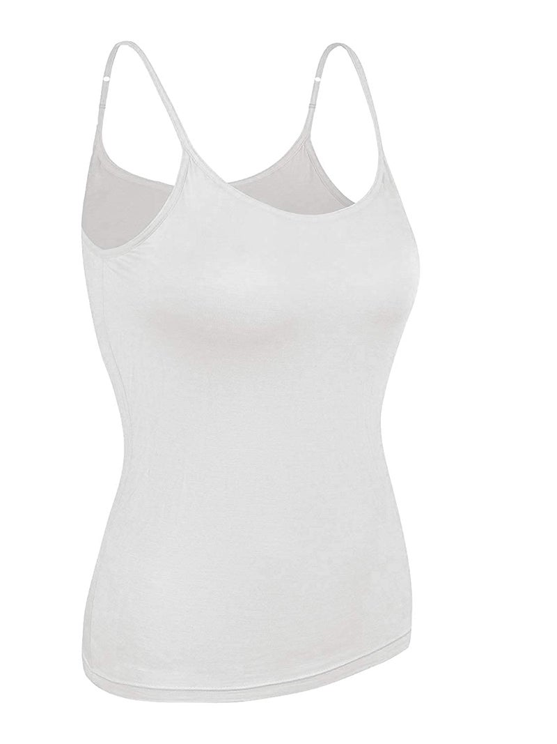Neoteric Women's Adjustable Strap Slip Multicolour Camisole Top Inner wear - Pack of Four (Black, Grey, White, Maroon, 90cm) - Image 2