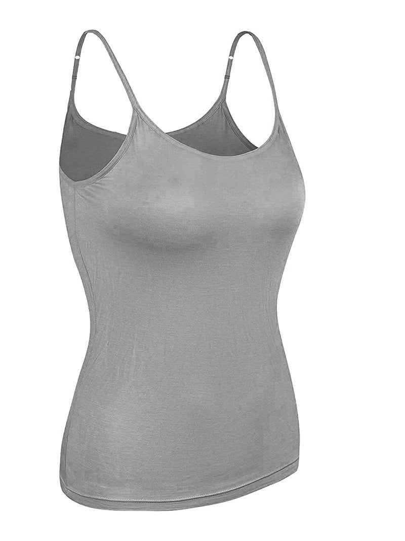 Neoteric Women's Adjustable Strap Slip Multicolour Camisole Top Inner wear - Pack of Four (Black, Grey, White, Maroon, 90cm) - Image 3