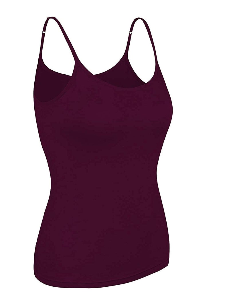 Neoteric Women's Adjustable Strap Slip Multicolour Camisole Top Inner wear - Pack of Four (Black, Grey, White, Maroon, 90cm) - Image 4