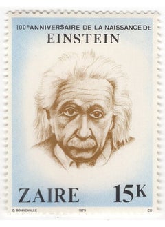 Mahaphilla Mahaphilla Zaire Now Congo 1979 Scientist Physicist Nobel Prize Winner Albert Einstein Mint Stamp for Collection Blue  - Image 1