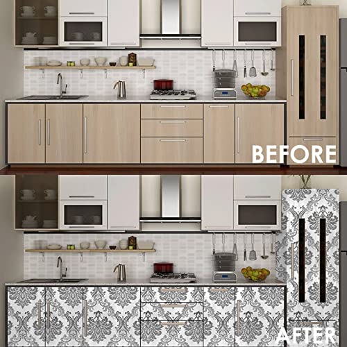 doodad Self Adhesive Wallpaper|45cm x 1000cm, Covers 48 sq. ft | Silver Wallpaper for Bedroom & Living Room | Damask PVC Wallpaper Waterproof Wall Stickers for Walls|Peel & Stick, Removable - Image 3