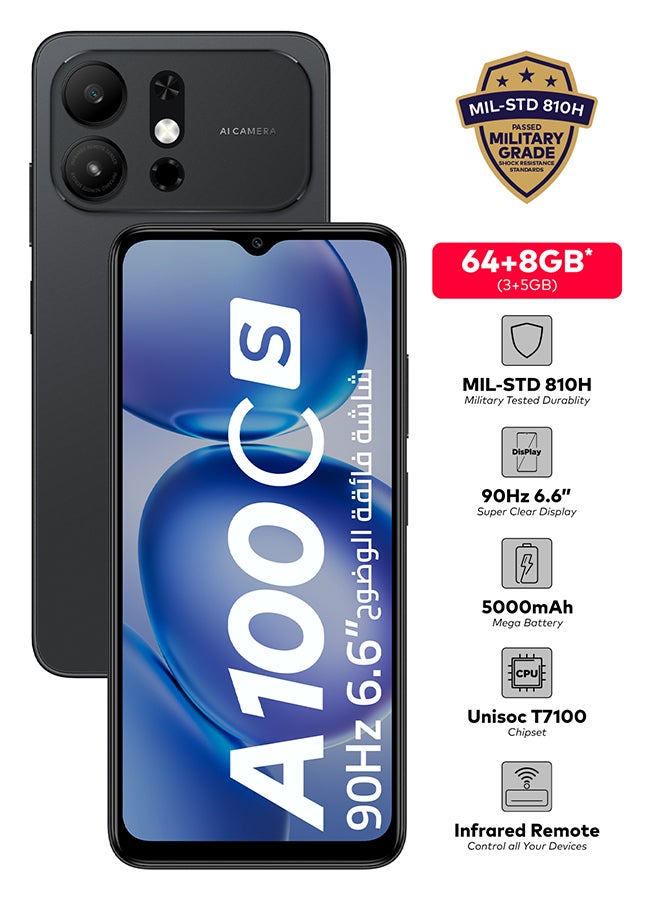 إيتيل A100Cs
أسود طبيعي
3+5 جيجابايت RAM
64 جيجابايت
4G
إصدار الشرق الأوسط - Image 2