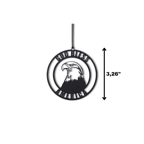 Monssa Rear View Mirror Accessories Car Mirror Hanging Accessories Car Pendant Car Charms Ornament Swinging Ornaments Cars Accessory for Men and Women Hanger Black American Bald Eagle - Image 3
