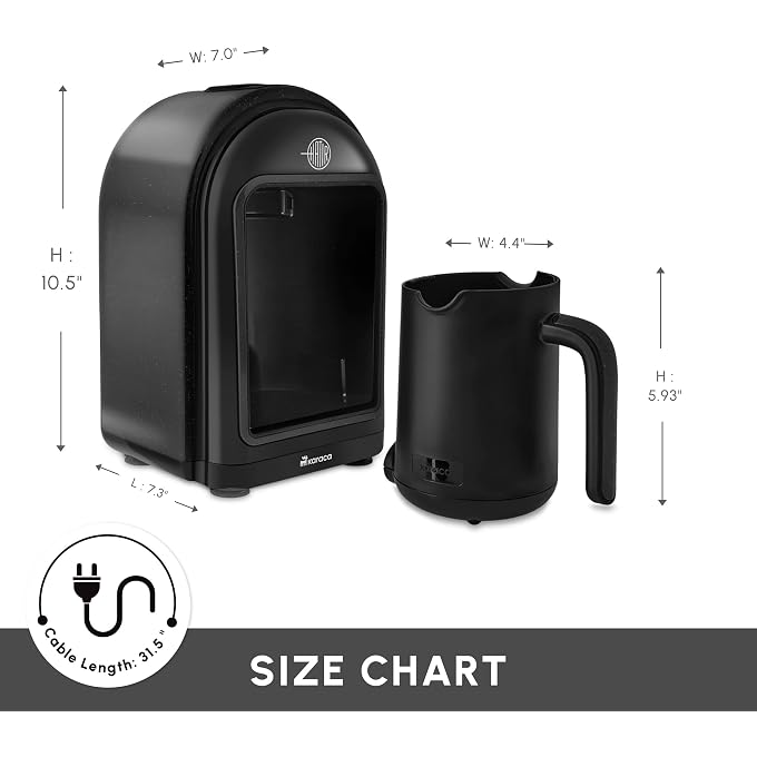 Karaca Hatr Turkish Coffee Maker, 5 Cups Electric Turkish Coffee Machine with Ember Mode, Automatic Temperature Control, Overflow Protection, Audible & Visual Alerts, Shiny Black - Image 2