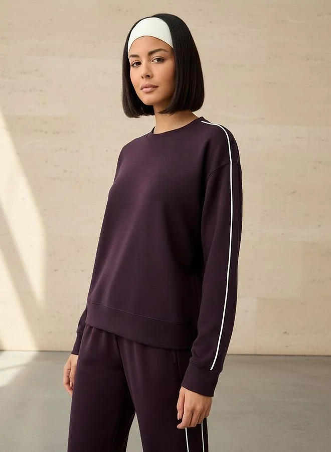 Splash Active Women Contrast Piping Sweatshirt