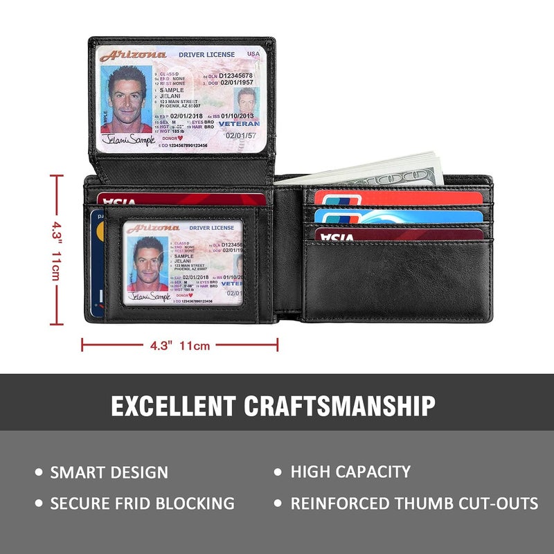 RUNBOX محفظة RUNBOX الرفيعة للرجال من الجلد بفتحتين للبطاقة مع تقنية حجب RFID في علبة هدايا - Image 4