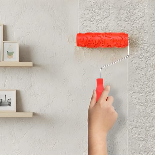MBAIYO 2 Pcs 7'' Textured Paint Roller, Rubber Pattern Paint Texture Roller Drywall Texture Rollers for Ceiling Mud Clay Furniture Wall Decoration(EG323T) - Image 3