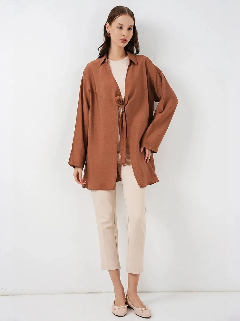 بيغ دارت BDART Tie Detail Long Sleeve Kimono