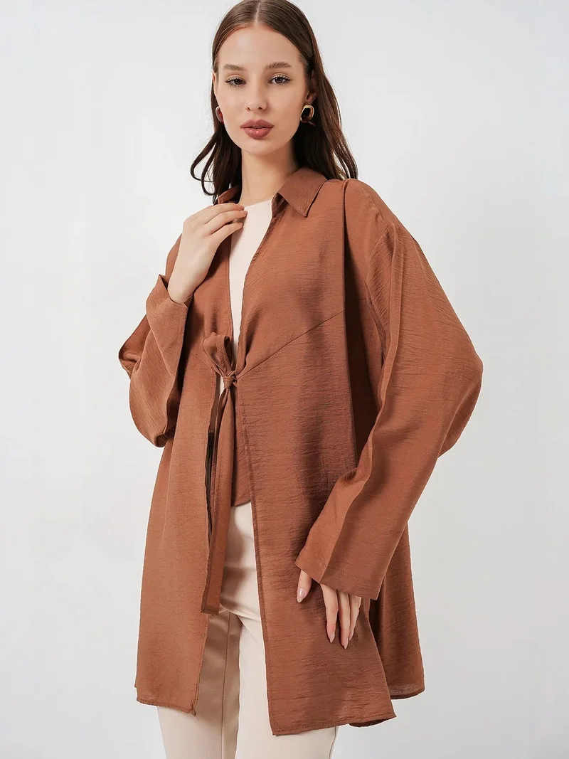 بيغ دارت BDART Tie Detail Long Sleeve Kimono