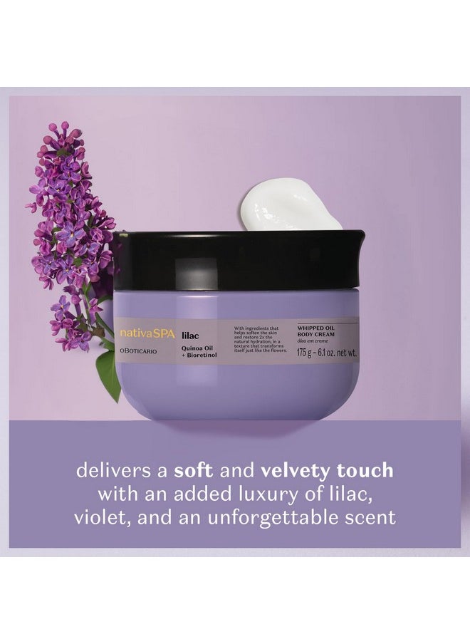 NATIVA SPA O BOTICÁRIO - Nativa Spa By O Boticário Lilac Smoothing Whipped Oil Body Cream With Quinoa Oil & Bioretinol Luxurious Fragranced Oil For Skin 6.1 Ounce - Image 1