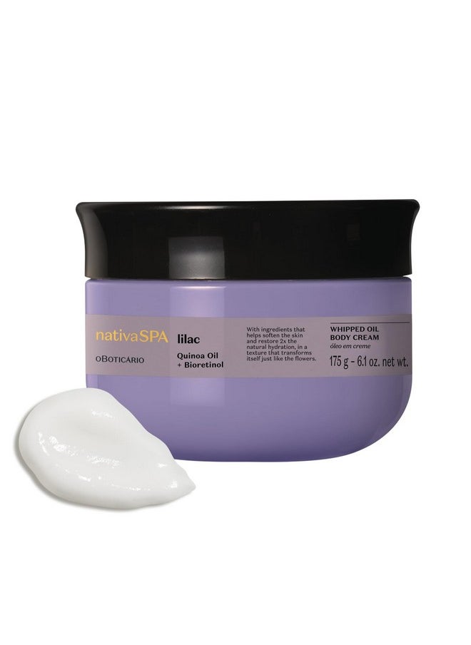 NATIVA SPA O BOTICÁRIO - Nativa Spa By O Boticário Lilac Smoothing Whipped Oil Body Cream With Quinoa Oil & Bioretinol Luxurious Fragranced Oil For Skin 6.1 Ounce - Image 1