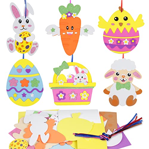 Fennoral Easter Craft Kit for Kids Make Your Own Easter Foam Stickers Ornaments DIY Arts Crafts Party Supplies - Image 1