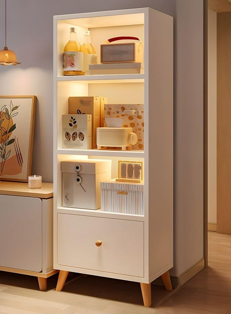 JOMILA Bookcase Modern Display Cabinet with Drawers and Enclosed Wooden Storage Cabinets Free standing Bookshelf Storage Cabinet for Home Office No Doors - Image 4