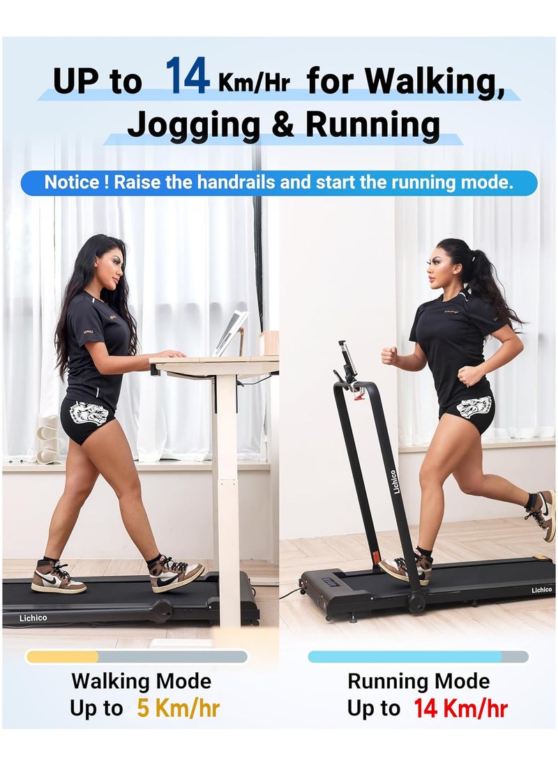 إكسيد فيتنس Xeed Fitness XD-99 3 HP Peak 2 في 1 مشاية كهربائية قابلة للطي للمنزل تأتي تحت وسادة المشي المكتبية نحيفة بما يكفي ليتم تخزينها تحت السرير - استخدام المكتب المنزلي  - Image 3
