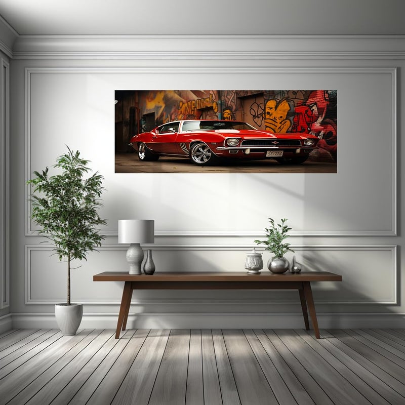 TURTLEWINGS Challenger Car Portrait HD Metal Print Poster Frames 12 8 inches - Image 4