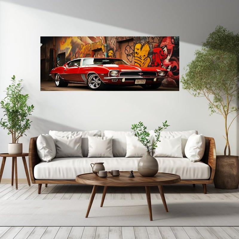 TURTLEWINGS Challenger Car Portrait HD Metal Print Poster Frames 12 8 inches - Image 3