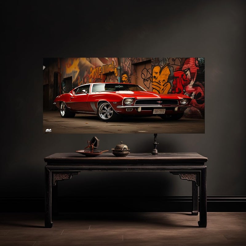 TURTLEWINGS Challenger Car Portrait HD Metal Print Poster Frames 12 8 inches - Image 5