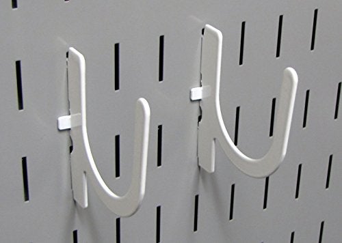 Wall Control 3in Reach U-Hook Accessory “U” Shaped Slotted Metal Pegboard Hook Pegboard and Slotted Tool Board – White - Image 3
