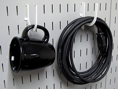 Wall Control 3in Reach U-Hook Accessory “U” Shaped Slotted Metal Pegboard Hook Pegboard and Slotted Tool Board – White - Image 5