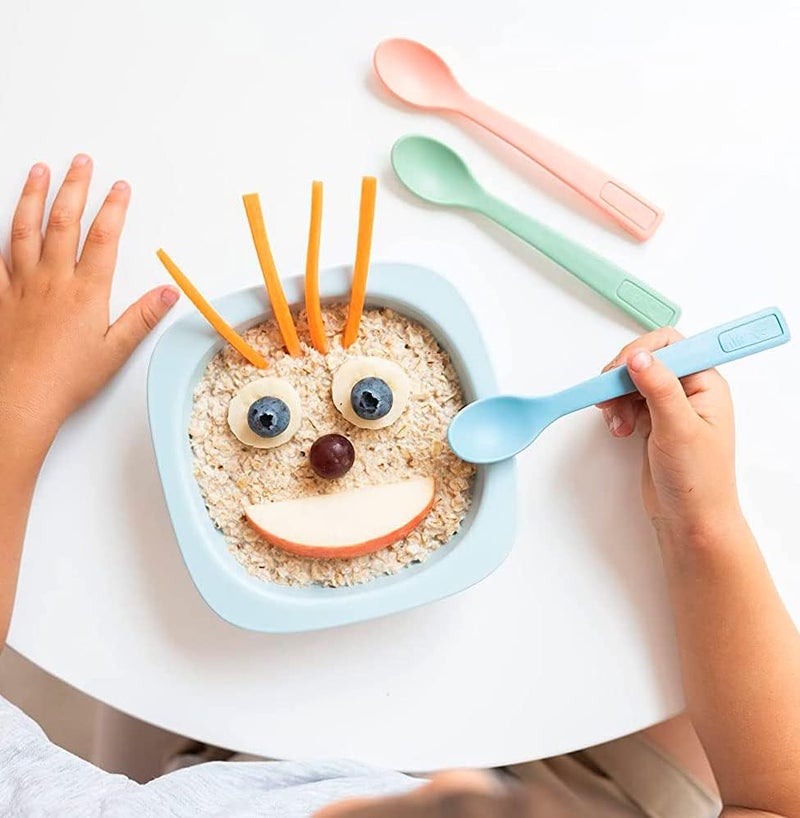 NIP öko organic tableware set GIRLS from 4th month, 2 porridge bowls + 3 eat green eco organic baby spoons, suitable for the microwave, melamine-free, BPA-free, dishwasher safe, made in Germany - Image 5