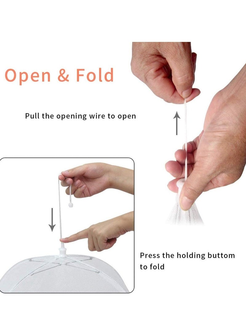 Pop-Up Mesh Food Cover, Screen Covers Umbrella Tent, Reusable and Collapsible Cover Net Keep Out Outdoor Flies, Bugs, Mosquitos, Picnics, BBQ Nets - Image 3