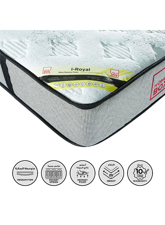 Home Box مرتبة آي رويال كينج فيسكو بوكيت سبرينغ 200 x 25 x 180 سم - Image 1